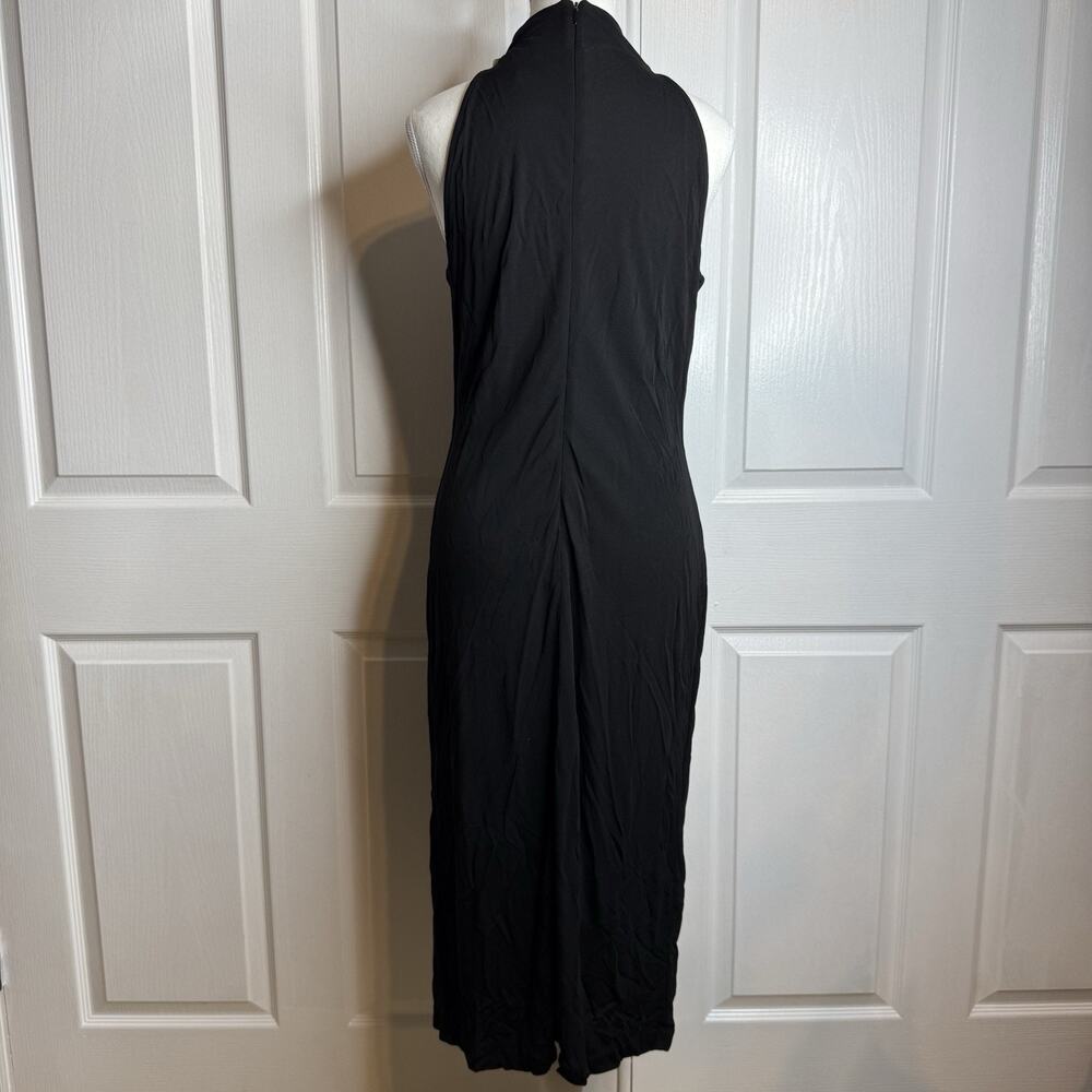 Lauren Ralph Lauren Black Halter Maxi Dress Women’s L Sleeveless Stretch NWT - Picture 4 of 7